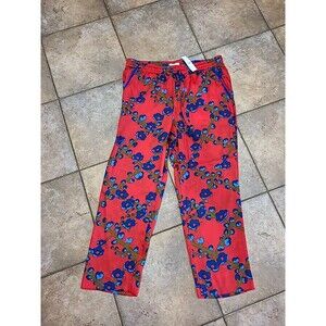 NWT J.Crew Collection Drapey Pull-on in Red Lattice Floral Pants 14